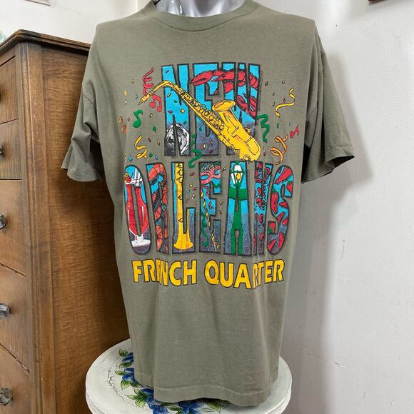 Vintage Other - Vintage New Orleans Graphic Tee, 1990s Mardi Gras Jazz T-Shirt Sz XL